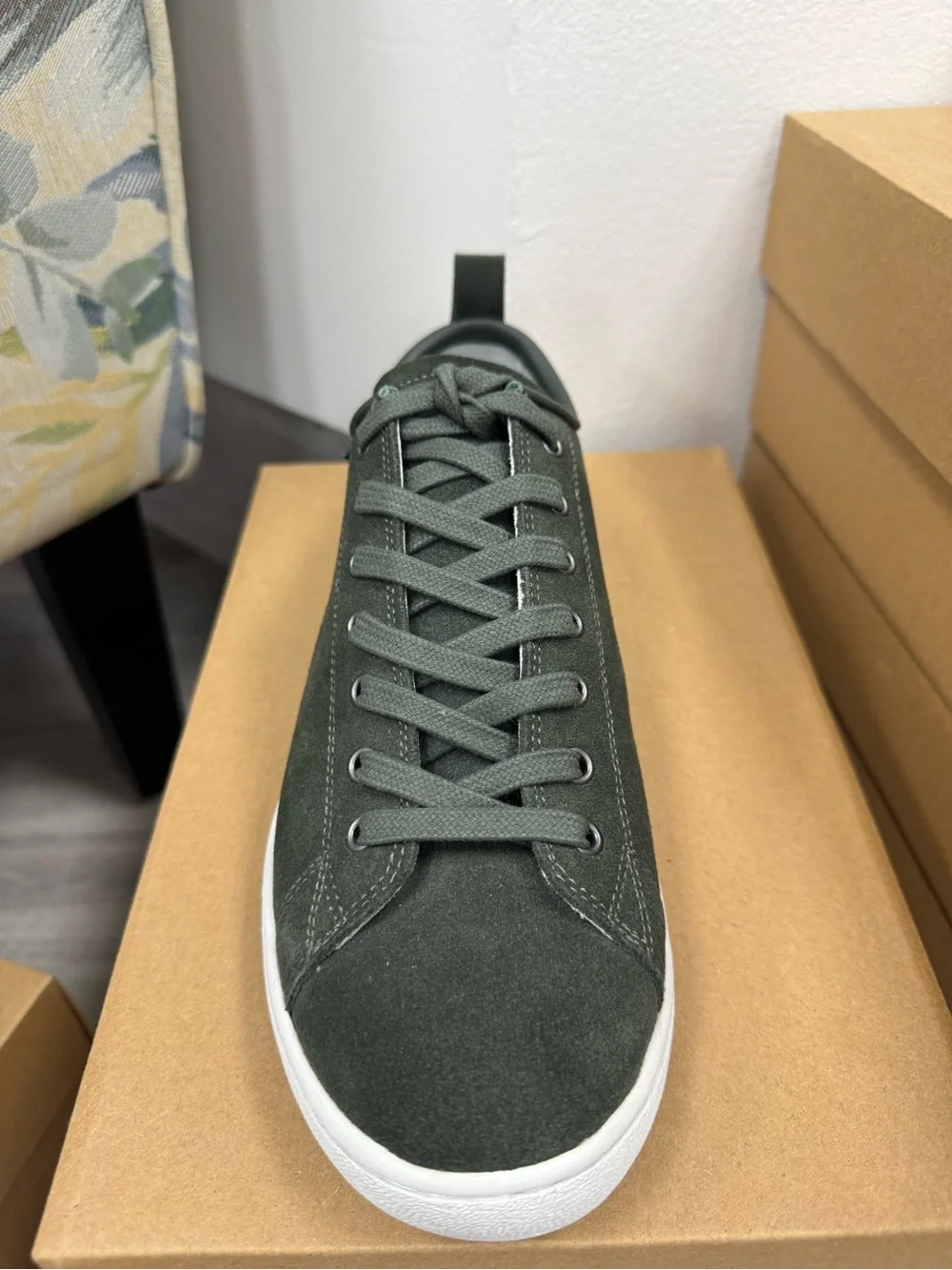 Paul Smith Dark Green Suede Low-Top Sneaker